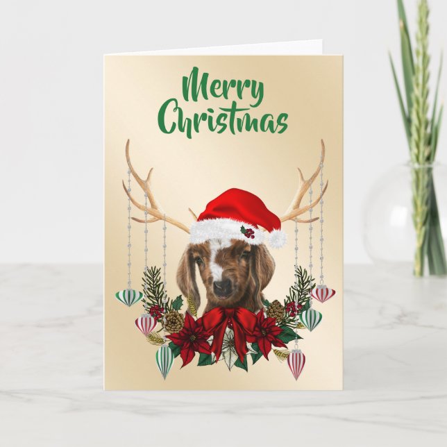 Carte Festif Noël Boer Chèvre Kid (Devant)