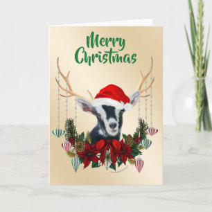 Carte Festif Noël goat alpin enfant