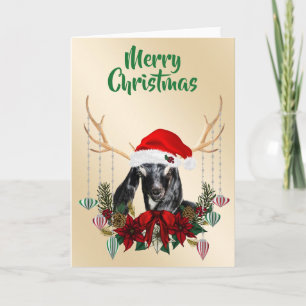 Carte Festif Noël Nubian Chèvre Kid