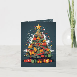Carte Festif Pop Art Arbre de Noël