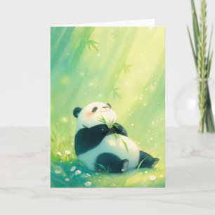 Carte Festin de bambou avec un panda joyeux