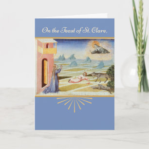 Carte Festin de St Clare d'Assisi, bleu