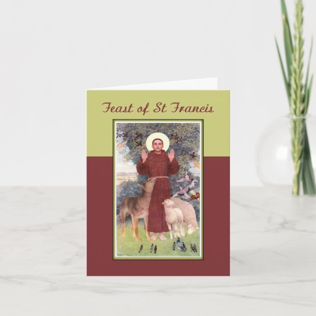 Carte Festin de St Francis, d'animaux et de stigmates (Devant)