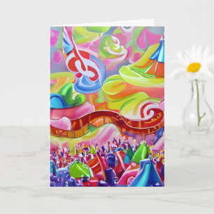 Carte Festival de musique Abstraite Hippie colorée Anniv