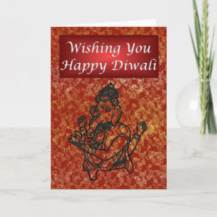 Carte Festival indien de lumière de Diwali avec Ganesha