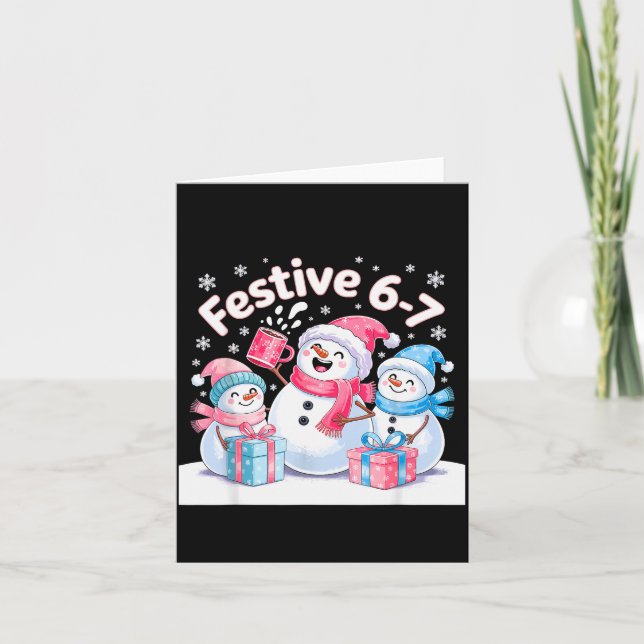 Carte Festive 6 7 Six Seven Meme Christmas Women Men Kid (Devant)
