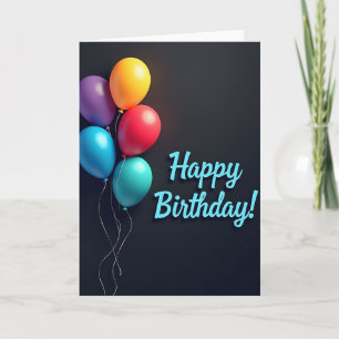 Carte festive d'anniversaire avec ballons vibrants