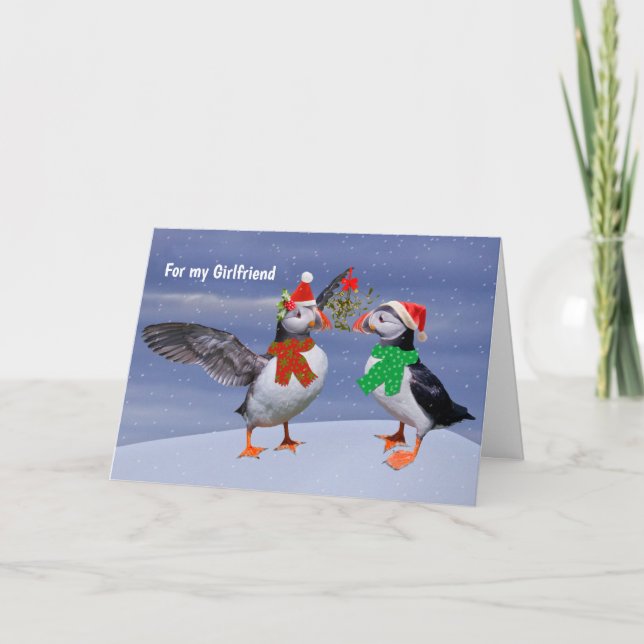 Carte festive de macareux petit ami (Devant)