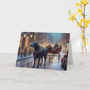 Carte Festive de Noël au Labrador noir