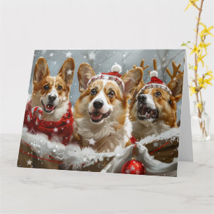 Carte Festive de Noël de Chien de Corgi