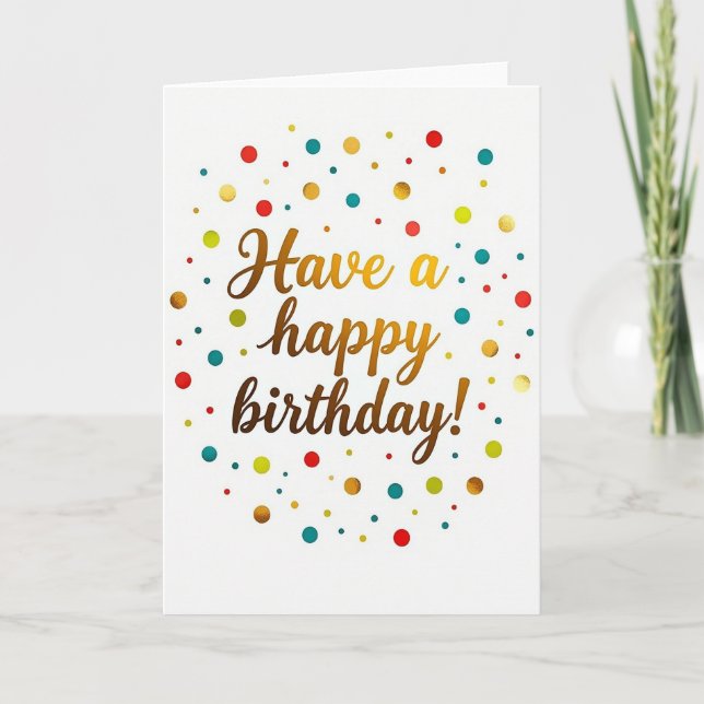 Carte festive en écriture dorée (Devant)