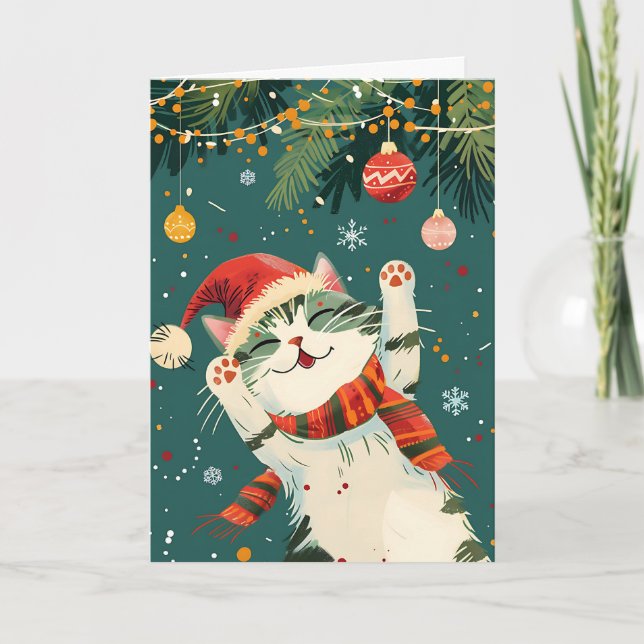 Carte Festive Feline (Devant)