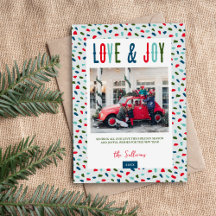 Carte Festive Love and Joy 4 Photo Holiday