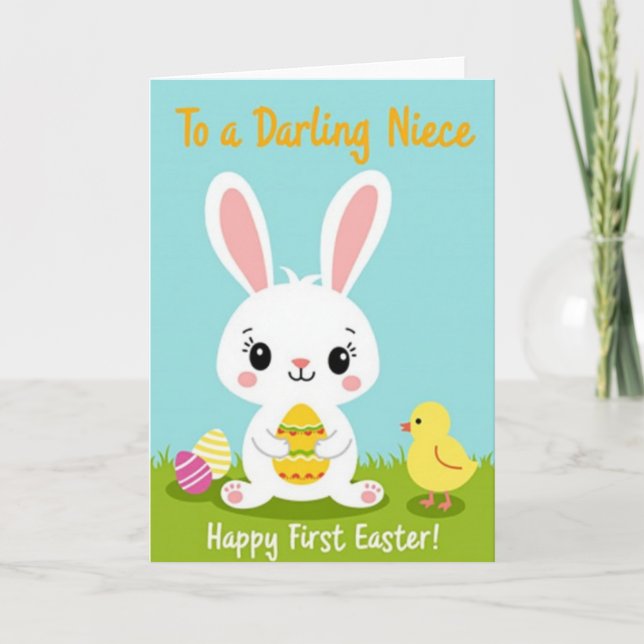 Carte Festive Spring Rabbit Celebration Card (Devant)