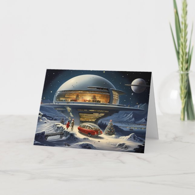 Carte Festivités du futurisme rétro : Un soir de Noël co (Devant)