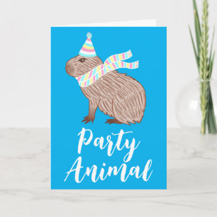 Carte Fête Animal Capybara Amusant Anniversaire Salutati