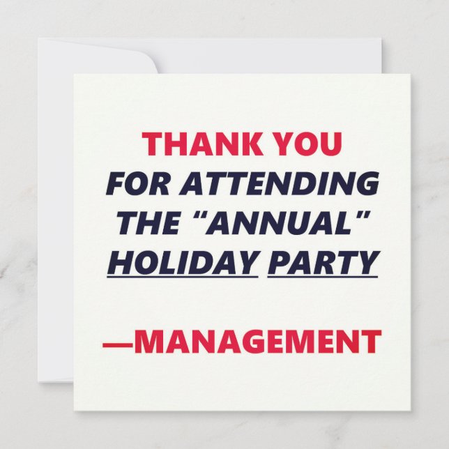 Carte Fête annuelle Funny Merci Office Humour (Devant)