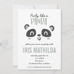 Carte Fête comme un panda coloré anniversaire lumineux