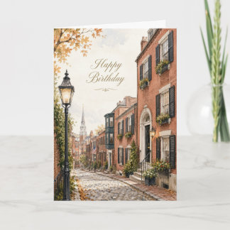 Carte Fête d'anniversaire à Beacon Hill dans une Brownst