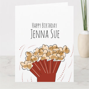 Carte Fête d'anniversaire cinéma en plein air Popcorn