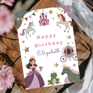 Carte Fête d'anniversaire de bébé fille Château de Conte