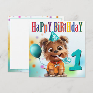 Carte Fête d'anniversaire de chien