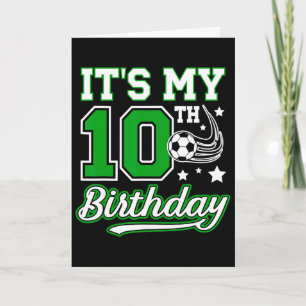 Carte Fête d'anniversaire de football 10 ans 10 ans Joue