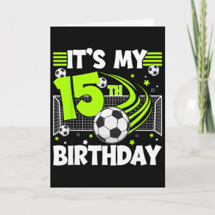 Carte Fête d'anniversaire de football 15 ans 15 ans Joue