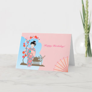 Carte Fête d'anniversaire de Geisha
