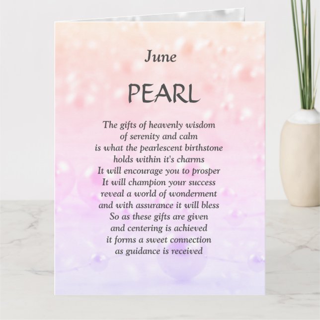 Carte Fête d'anniversaire de juin Pearl Salutation (Devant)