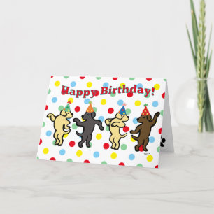 Carte Fête d'anniversaire de la danse du Labrador