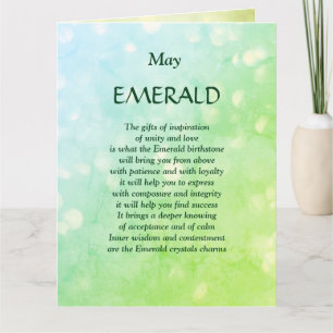 Carte Fête d'anniversaire de mai Salutation d'émeraude