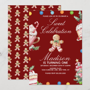 Carte Fête d'anniversaire de Noël Célébration sucrée