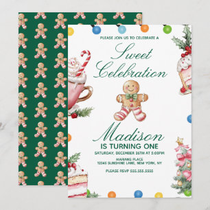 Carte Fête d'anniversaire de Noël Célébration sucrée