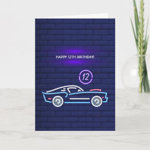 Carte Fête d'anniversaire de voiture de muscle américain