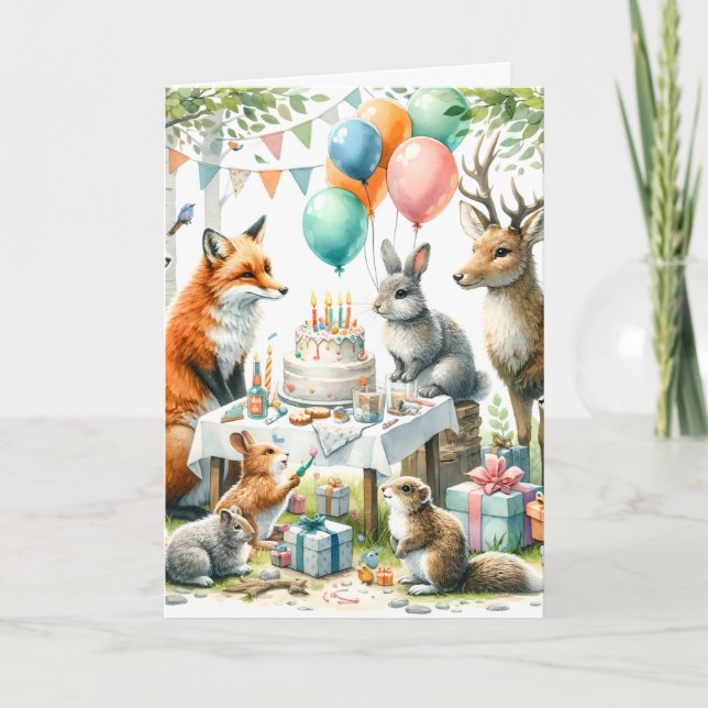 Carte Fête d'anniversaire de Woodland (Devant)