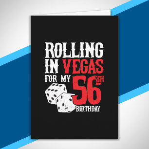 Carte Fête d'anniversaire des 56 ans à Las Vegas - En ro
