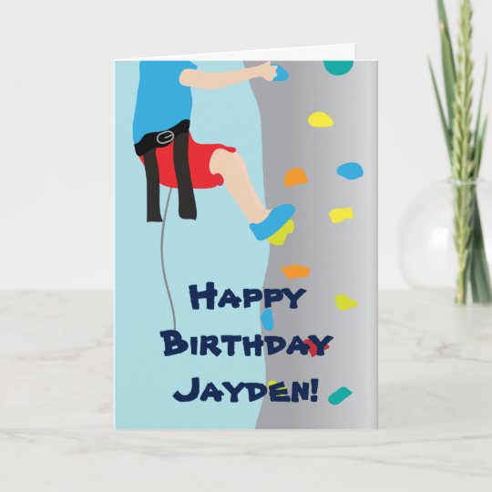 Carte Fete D Anniversaire D Escalade De Mur De La Roche Zazzle Ca