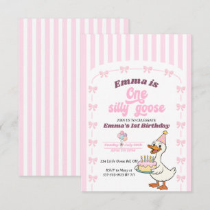Carte Fête d'anniversaire d'une fille à l'oie idiote ave