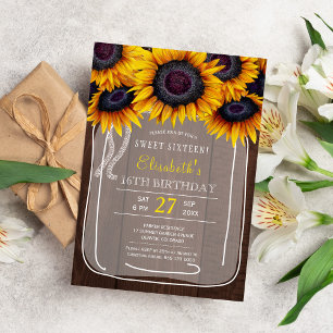 Carte Fête d'anniversaire élégante florale rustique pour