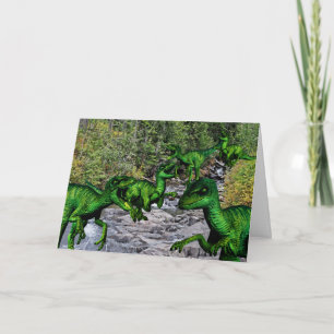 Carte Fête d'anniversaire en forêt de Vélociraptor de to
