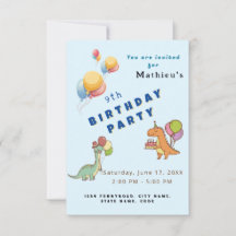 Fête d'anniversaire enfants dinosaure dino bleu dr