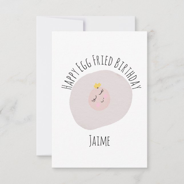 Carte Fête d'anniversaire mignonne aux œufs à l'aquarell (Devant)