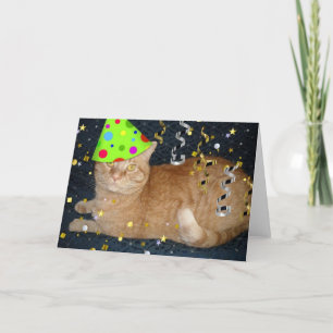 Carte Fête d'anniversaire Orange Tabby Cat