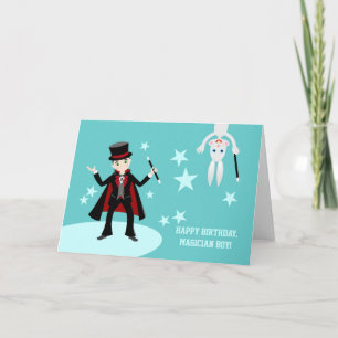 Carte Fête d'anniversaire pour enfant magicien