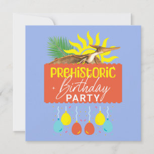 Carte Fête d'anniversaire préhistorique Ptérodactyle Din
