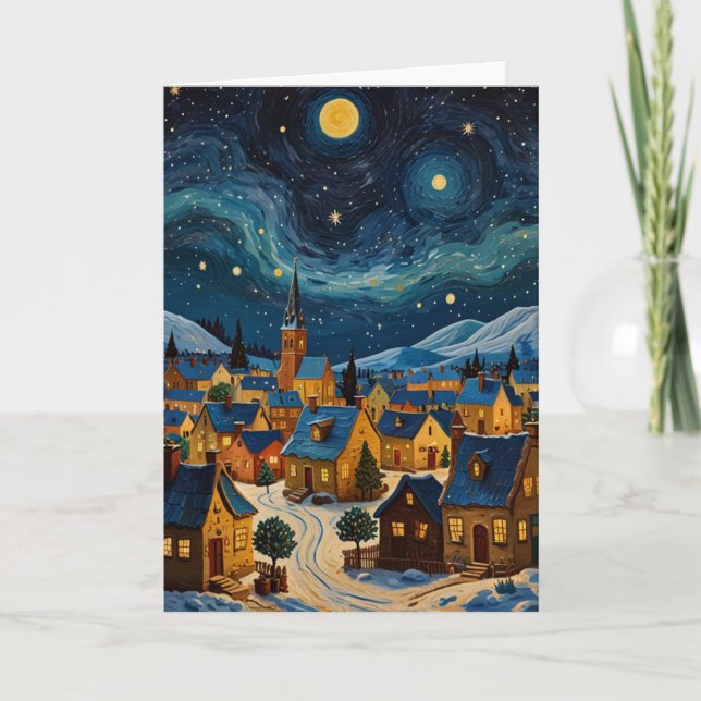 Carte Fête d'Art de nuit personnalisable (Devant)