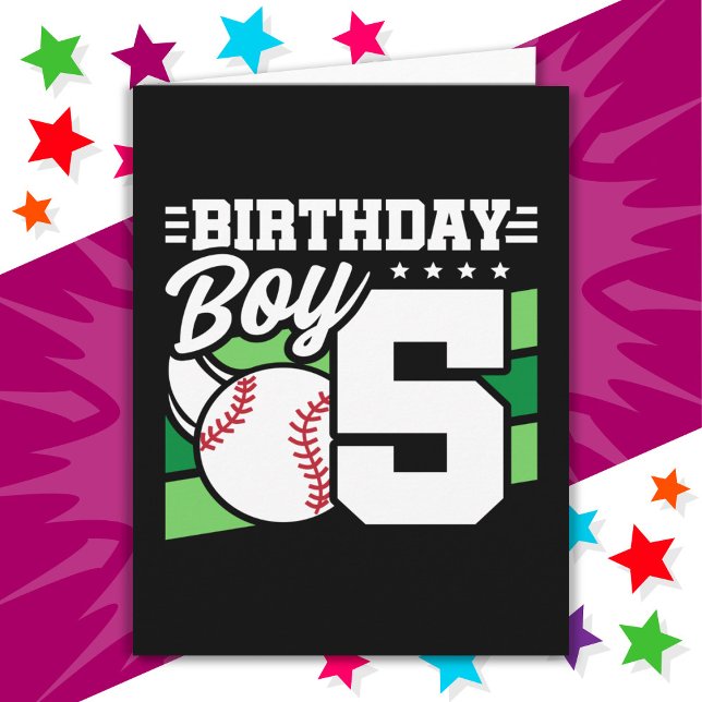 Carte Fête de baseball 5 ans Thème 5ème anniversaire gar (Créateur téléchargé)