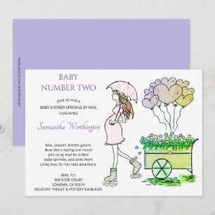 Carte Fête de bébé violet pour future maman Sprinkle par