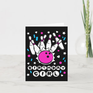 Carte Fête de Bowling Fille Cool Enfants Cute Pins Bo